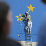 Opera di Banksy dedicata alla Brexit a Dover, Regno Unito