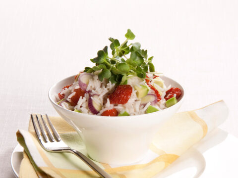 Insalata di riso freddo all'avocado