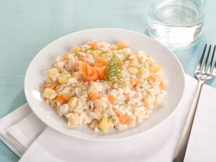 Risotto cremoso al salmone