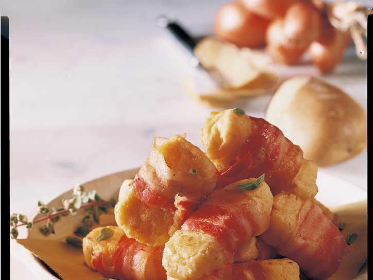 Crocchette di patata fasciate con pancetta