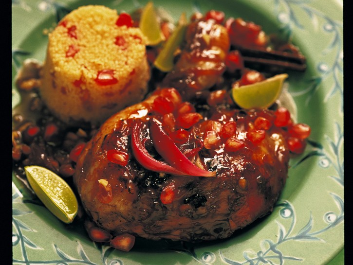 Pollo all'iraniana con sformatini di cuscus
