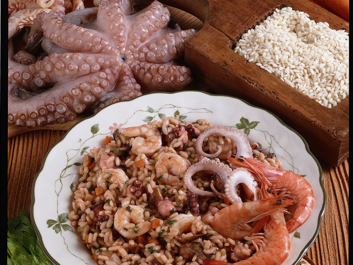 Risotto con polpo e crostacei