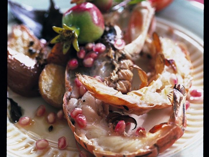Scampi e patate al forno