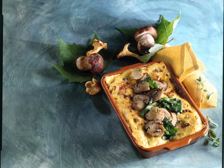 Lasagne al forno con porcini e spinaci