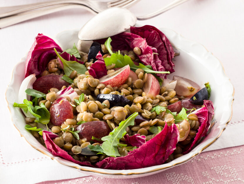 Lenticchie portafortuna in insalata