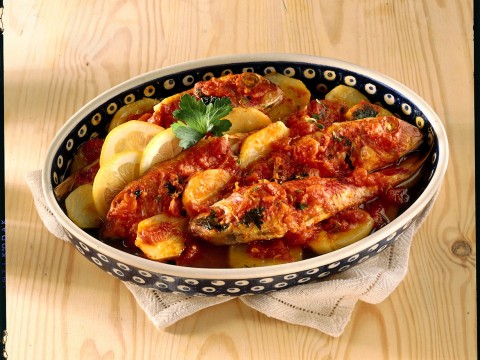 Triglie con patate al pomodoro