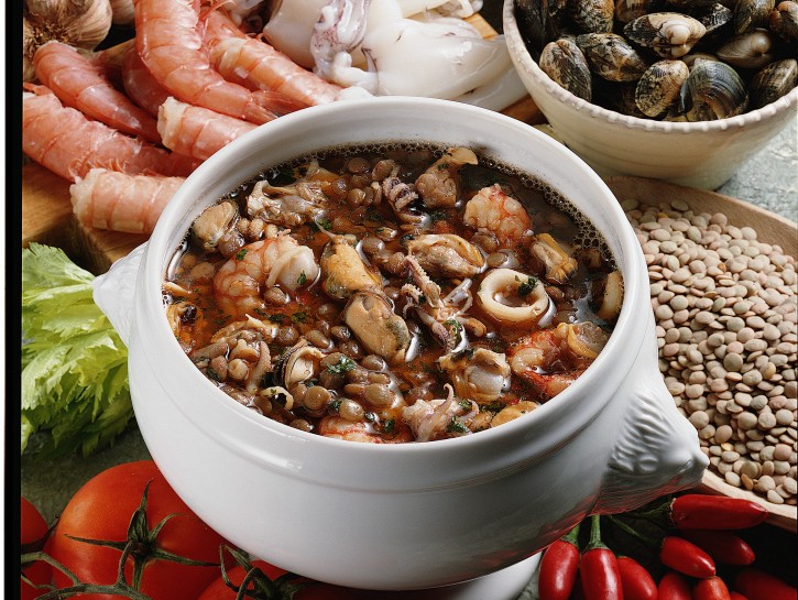 Zuppa di mare e lenticchie