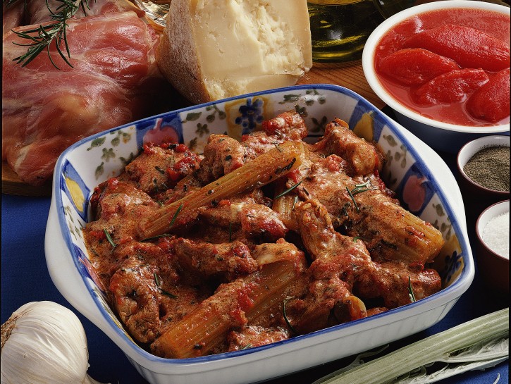 Capretto con cardi e uova