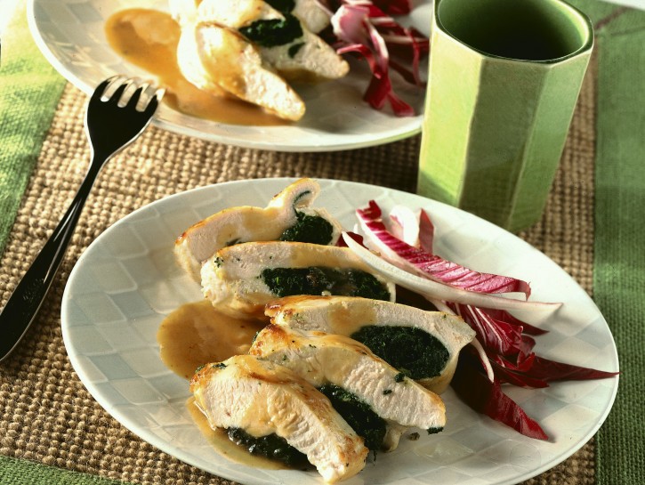 Petto di pollo farcito alla crema di spinaci