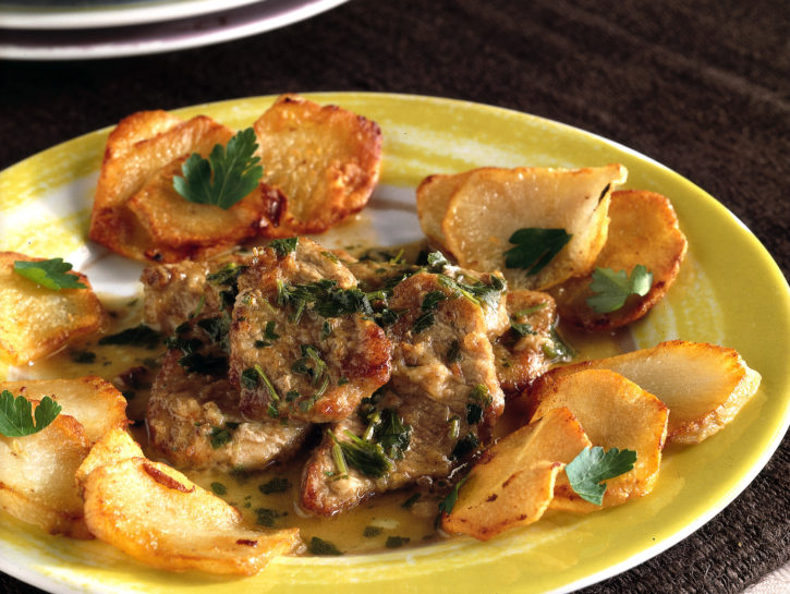 Scaloppine di vitello con topinambur
