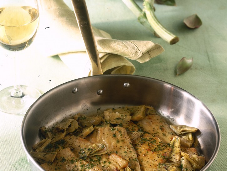Scaloppine di vitello con carciofi
