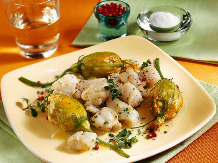 Fiori di zucca con il pesce