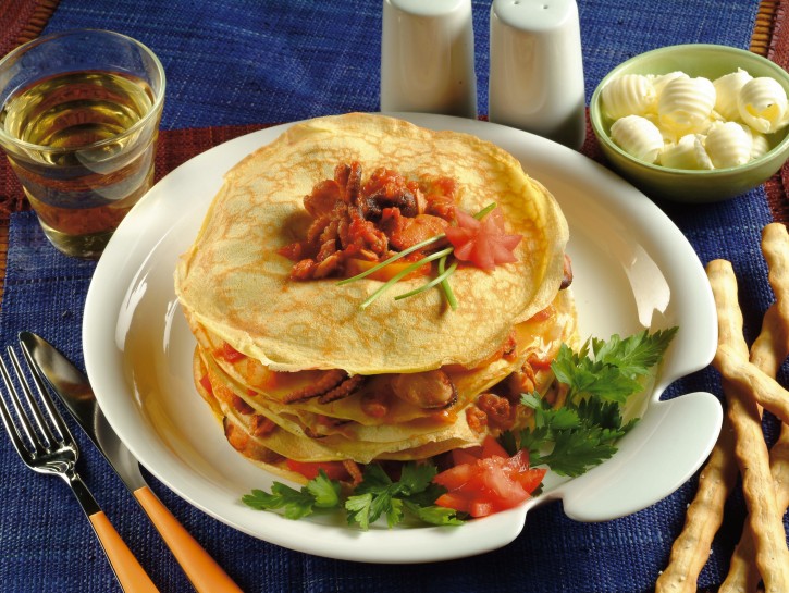 Tortino di crepes al sapore di mare