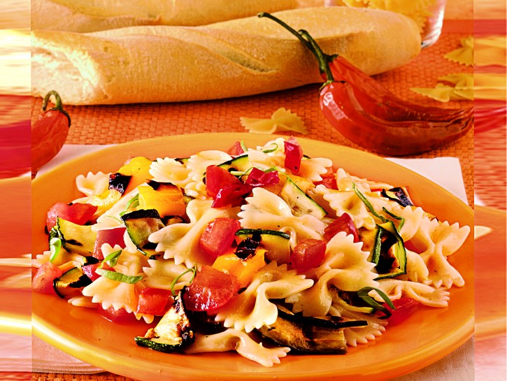 Farfalle con verdure grigliate