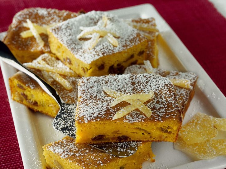 Quadrotti dolci di zucca ai canditi