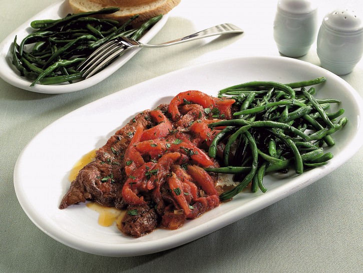 Bistecche in umido con fagiolini