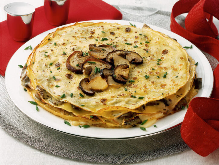 Tortino di crespelle ai funghi