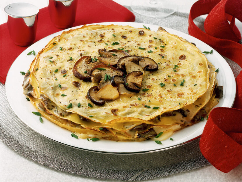 Tortino di crespelle ai funghi