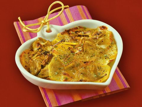 Gratin di patate e carciofi