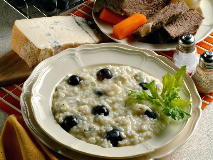 Risotto delicato gorgonzola e uva