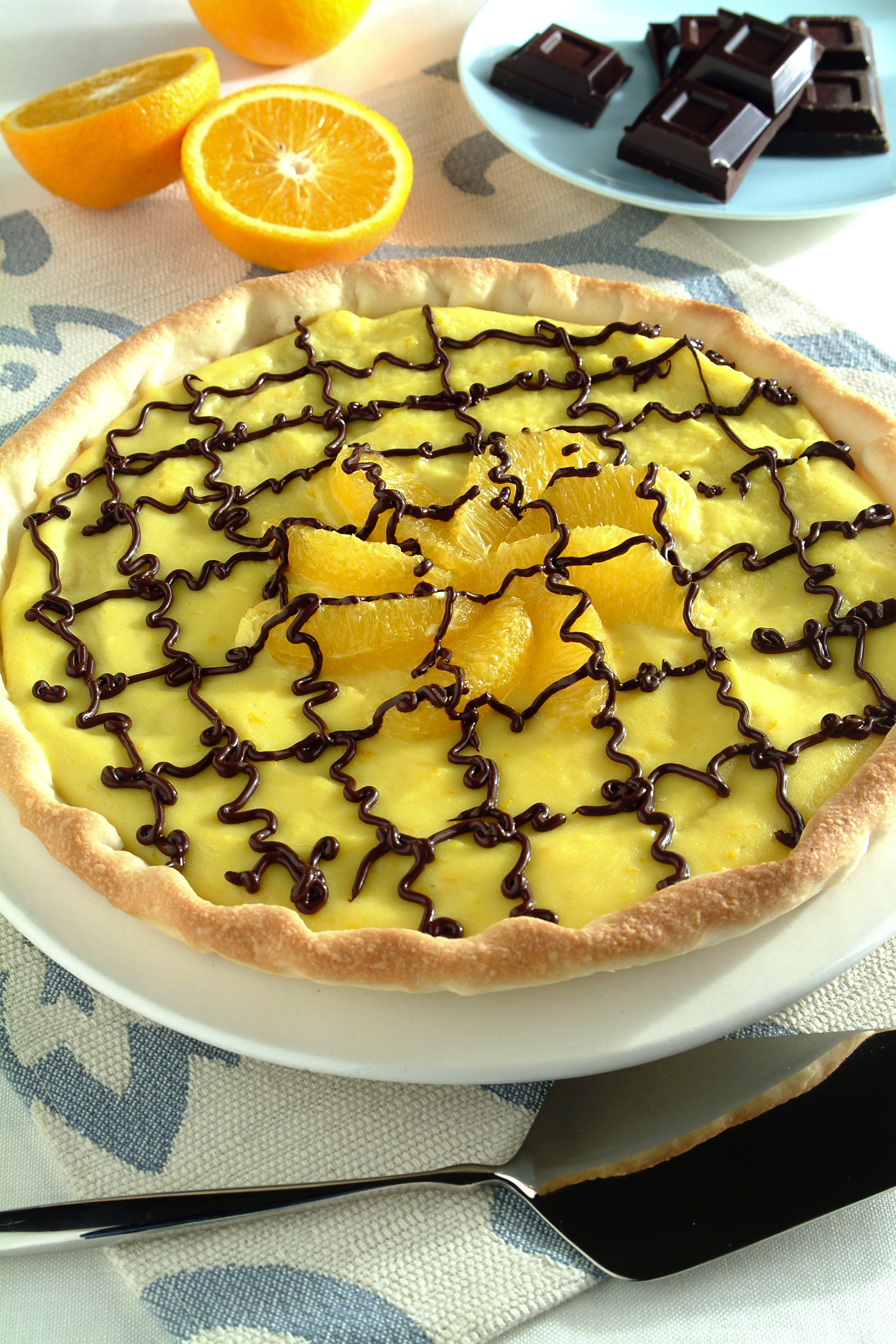Crostata Con Crema All'arancia E Cioccolato