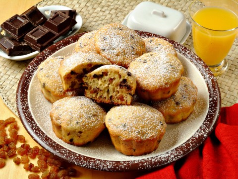 Muffin uvetta e cioccolato