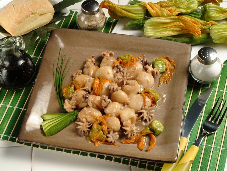 Seppioline ai fiori di zucca