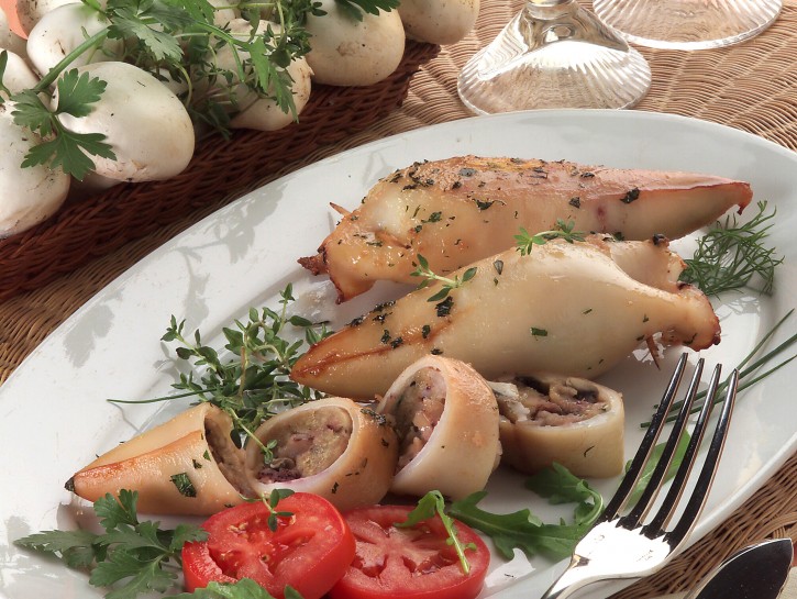 Calamari ripieni ai funghi