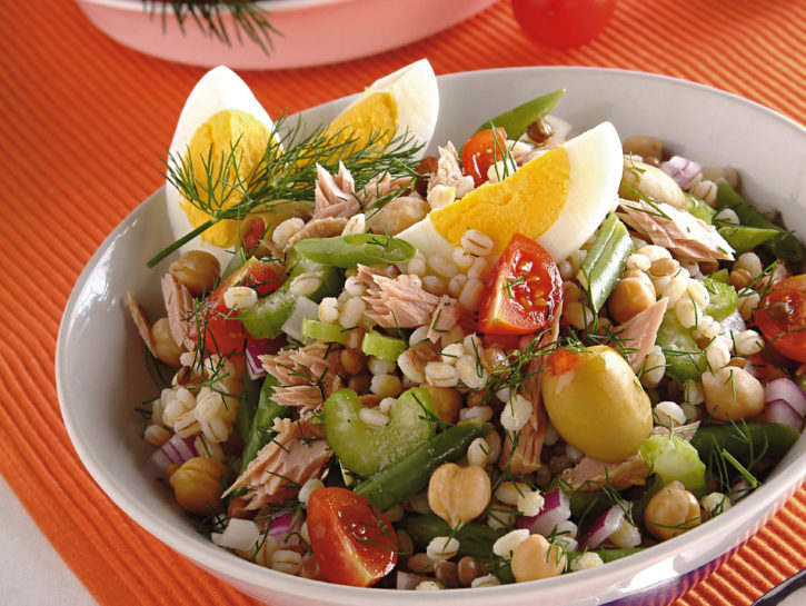 Orzo freddo con legumi e tonno