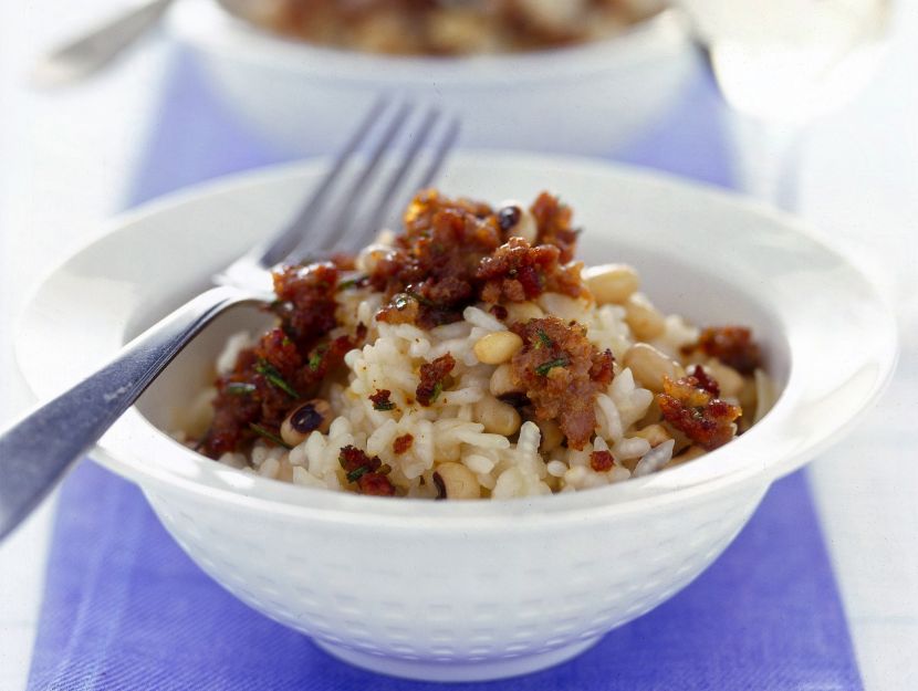 risotto-con-fagioli-dallocchio-e-salsiccia