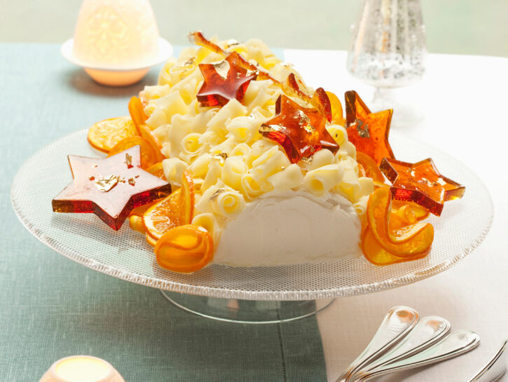 Tronchetto bianco di Natale