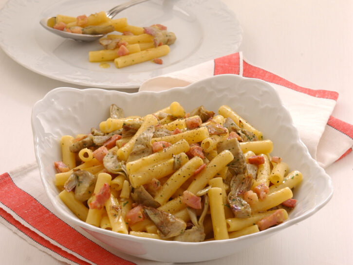 Carbonara di carciofi in verde