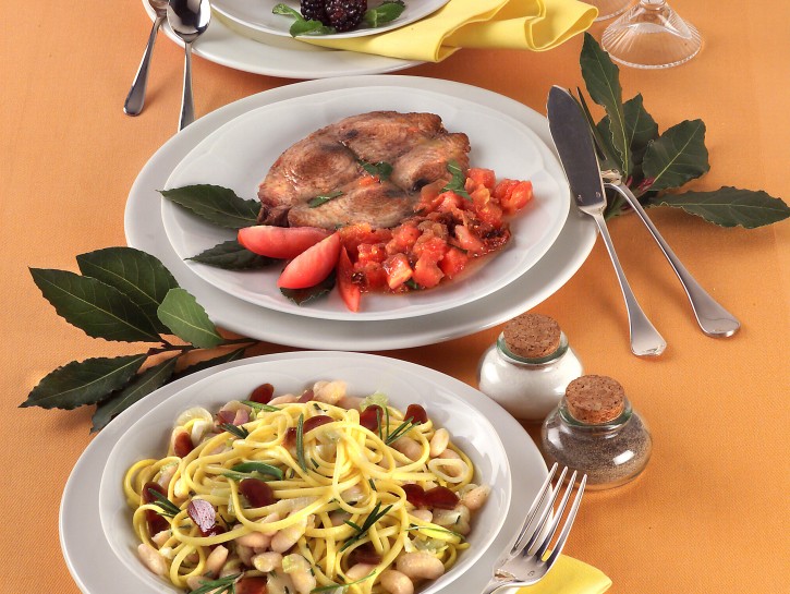 Linguine bottarga e cannellini