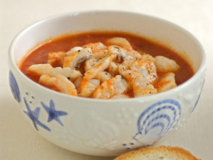 Zuppa di rana pescatrice
