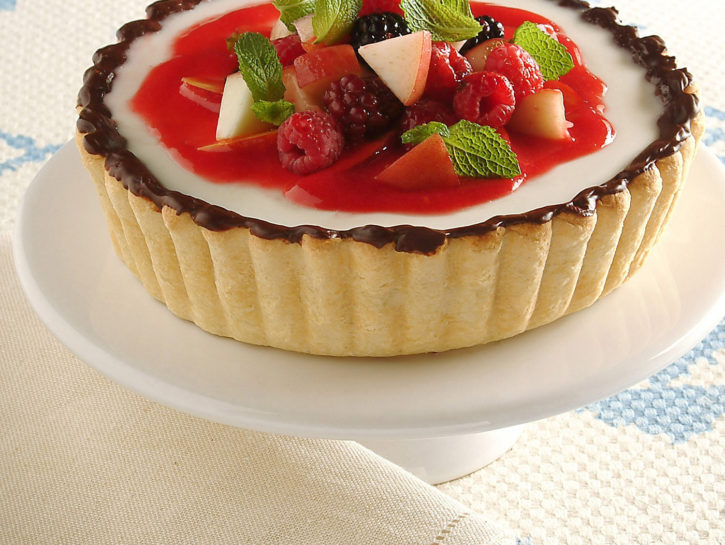 Crostata con panna cotta
