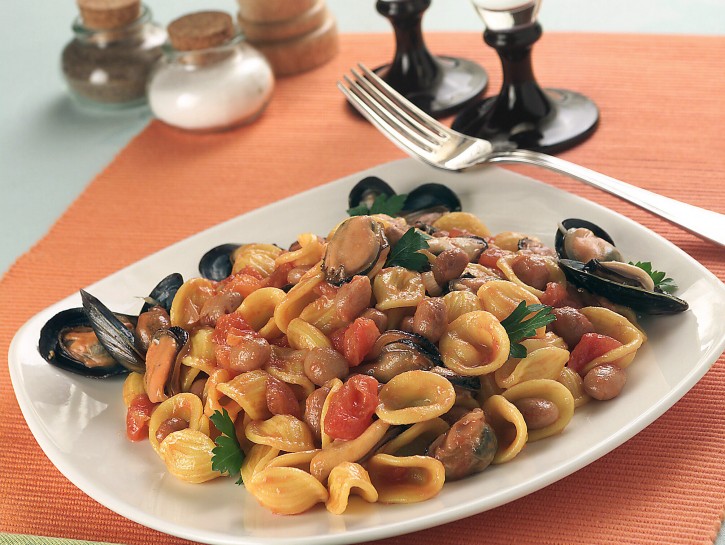 Orecchiette cozze e borlotti