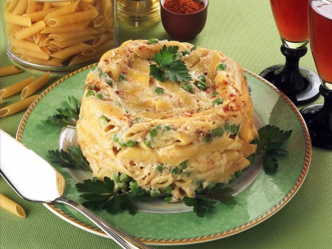 Penne formaggi e piselli
