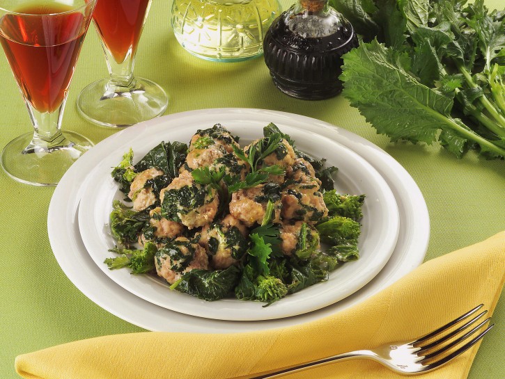 Polpette di vitello alle cime di rapa
