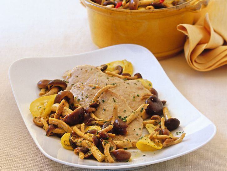 ricetta scaloppine-con-pioppini-al-limone