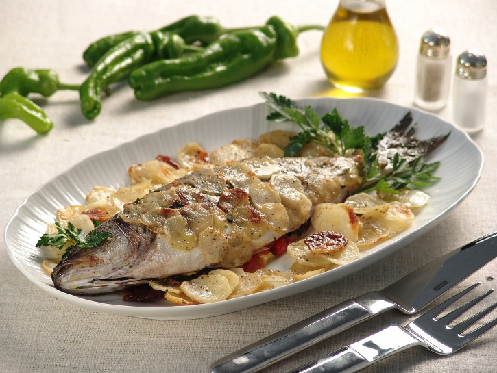 Spigola al ripieno di verdure