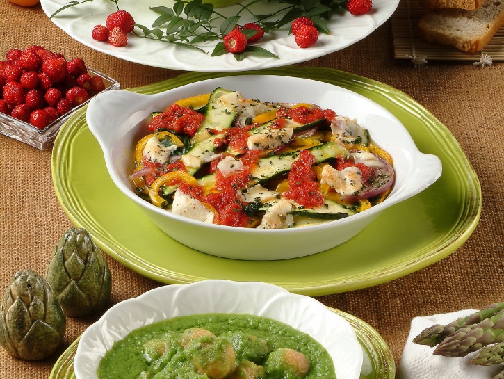 Teglia verde di zucchine e spinaci
