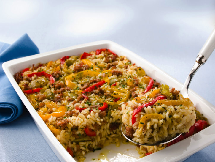Teglia salsiccia e peperoni