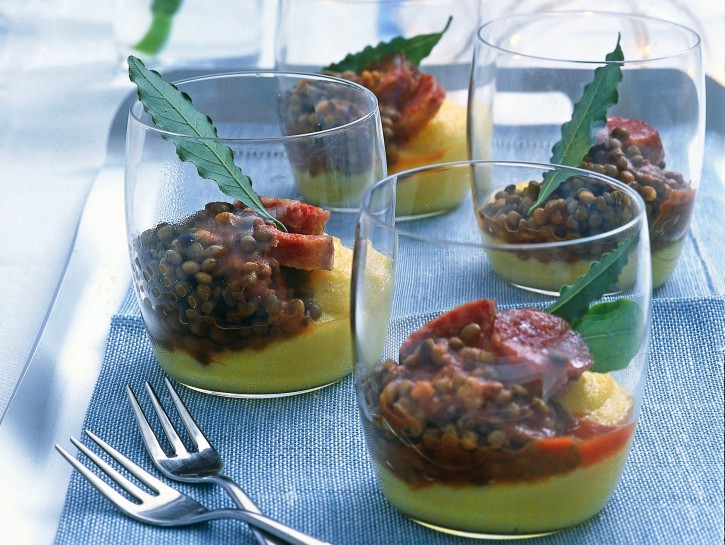 Lenticchie, polenta e cotechino