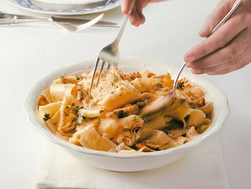 pappardelle-carciofi-e-gorgonzola ricetta