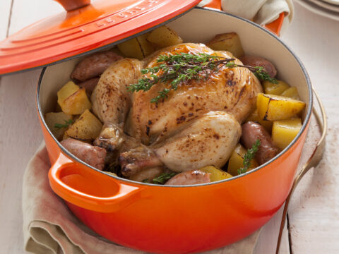 Teglia di patate e pollo arrosto