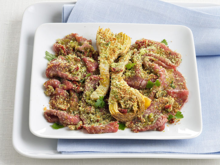Carpaccio al forno con trito piccante