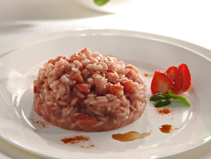 Risottino piccante fragole e basilico