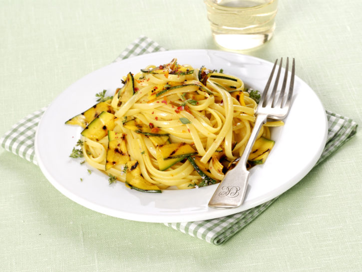Linguine con zucchine grigliate