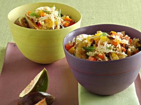 Cous cous con verdure e fichi saltati
