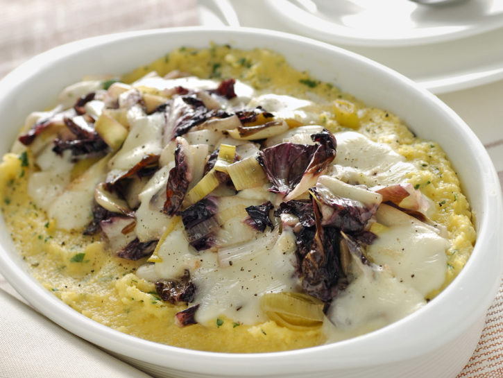 Polenta con radicchio e taleggio